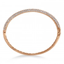Diamond Multi Row Bangle Bracelet 14K Rose Gold (5.25ct)