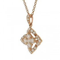 0.55ct 14k Rose Gold Diamond Pendant Necklace