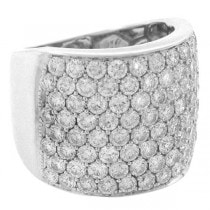 3.75ct 14k White Gold Diamond Pave Lady's Ring