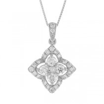 0.55ct 14k White Gold Diamond Pendant Necklace