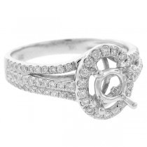 0.55ct 14k White Gold Diamond Semi-mount Ring