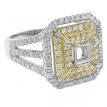 1.14ct 14k Two-tone Diamond Semi-mount Ring