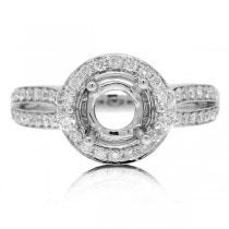 0.65ct 14k White Gold Diamond Semi-mount Ring