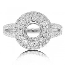 0.80ct 14k White Gold Diamond Semi-mount Ring