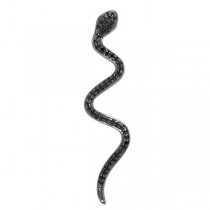 0.19ct 14k Black Rhodium Black Diamond Snake Pendant Necklace