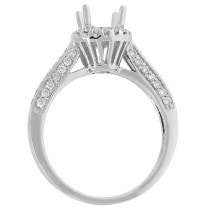 0.48ct 18k White Gold Diamond Semi-mount Ring