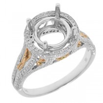 0.43ct 18k Two-tone Rose Gold Diamond Semi-mount Ring
