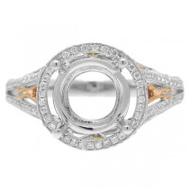 0.43ct 18k Two-tone Rose Gold Diamond Semi-mount Ring