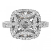 0.66ct 14k Two-tone Rose Gold Diamond Semi-mount Ring