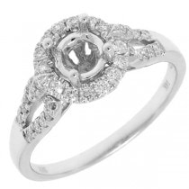 0.29ct 14k White Gold Diamond Semi-mount Ring