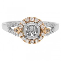 0.29ct 14k Two-tone Rose Gold Diamond Semi-mount Ring
