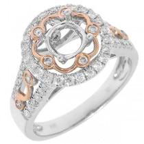 0.52ct 14k Two-tone Rose Gold Diamond Semi-mount Ring