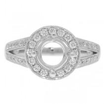 0.76ct 14k White Gold Diamond Semi-mount Ring