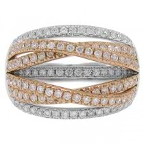 0.91ct 14k Two-tone Rose Gold Diamond Bridge Ring