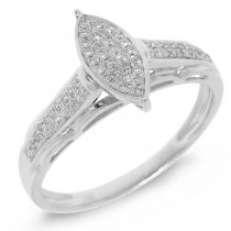 0.16ct 14k White Gold Diamond Pave Lady's Ring