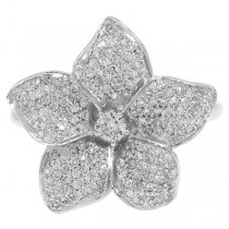 0.51ct 14k White Gold Diamond Flower Ring