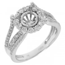 0.94ct 14k White Gold Diamond Semi-mount Ring