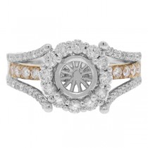 0.94ct 14k Two-tone Rose Gold Diamond Semi-mount Ring