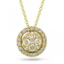 0.29ct 14k Yellow Gold Diamond Pendant Necklace