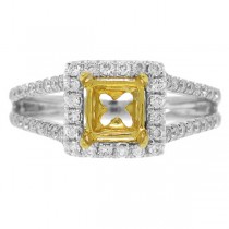 0.46ct 14k Two-tone Gold Diamond Semi-mount Ring