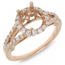 0.50ct 14k Rose Gold Diamond Semi-mount Ring