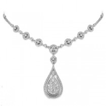 2.92ct 14k White Gold Diamond Necklace