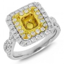 0.98ct 18k Two-tone Gold Diamond Semi-mount Ring