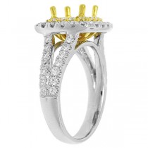 0.91ct 18k Two-tone Gold Diamond Semi-mount Ring