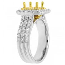 1.00ct 18k Two-tone Gold Diamond Semi-mount Ring