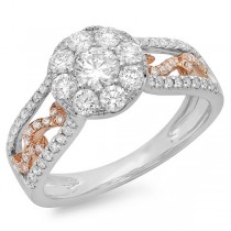 1.07ct 14k Two-tone Rose Gold Diamond Lady's Ring