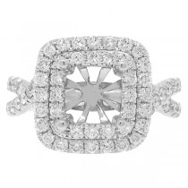 0.95ct 18k White Gold Diamond Semi-mount Ring