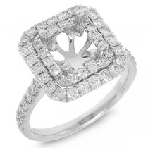 0.87ct 18k White Gold Diamond Semi-mount Ring