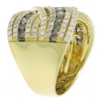 2.00ct 14k Yellow Gold White & Champagne Diamond Lady's Ring Size 8
