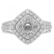 0.60ct 14k White Gold Diamond Semi-mount Ring