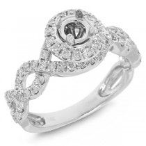 0.57ct 14k White Gold Diamond Semi-mount Ring