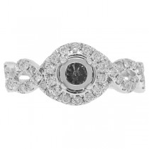 0.57ct 14k White Gold Diamond Semi-mount Ring