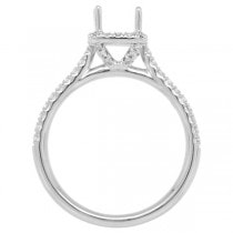 0.30ct 14k White Gold Diamond Semi-mount Ring for 5x5mm Center
