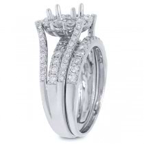 1.16ct 18k White Gold Diamond Semi-mount Ring 2-pc