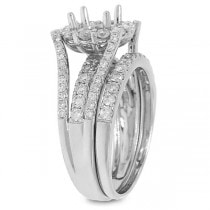 1.16ct 14k White Gold Diamond Semi-mount Ring 2-pc
