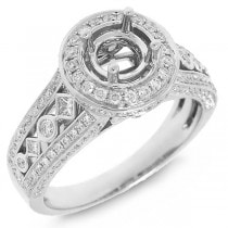 0.69ct 14k White Gold Diamond Semi-mount Ring