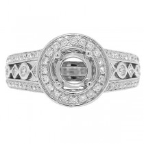 0.69ct 14k White Gold Diamond Semi-mount Ring