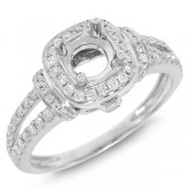 0.41ct 14k White Gold Diamond Semi-mount Ring
