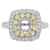 0.60ct 14k Two-tone Diamond Semi-mount Ring
