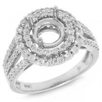 0.97ct 18k White Gold Diamond Semi-mount Ring