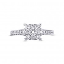 0.83ct 14k White Gold Diamond Lady's Ring Size 8.5