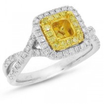 0.52ct 14k Two-tone Gold Diamond Semi-mount Ring