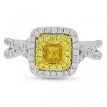 0.52ct 14k Two-tone Gold Diamond Semi-mount Ring