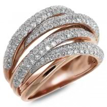 1.60ct 14k Two-tone Gold Rose Gold Diamond Bridge Ring