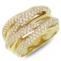 1.60ct 14k Yellow Gold Rose Gold Diamond Bridge Ring
