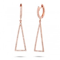 0.43ct 14k Rose Gold Diamond Triangle Earrings
